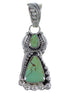 Southwestern Turquoise Flower Sterling Silver Pendant CX46672